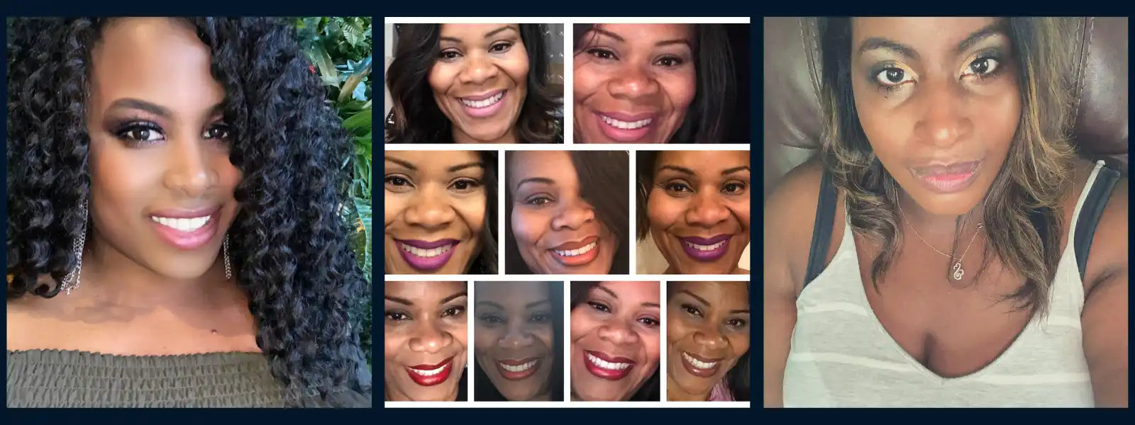 Triptych of a woman’s face.